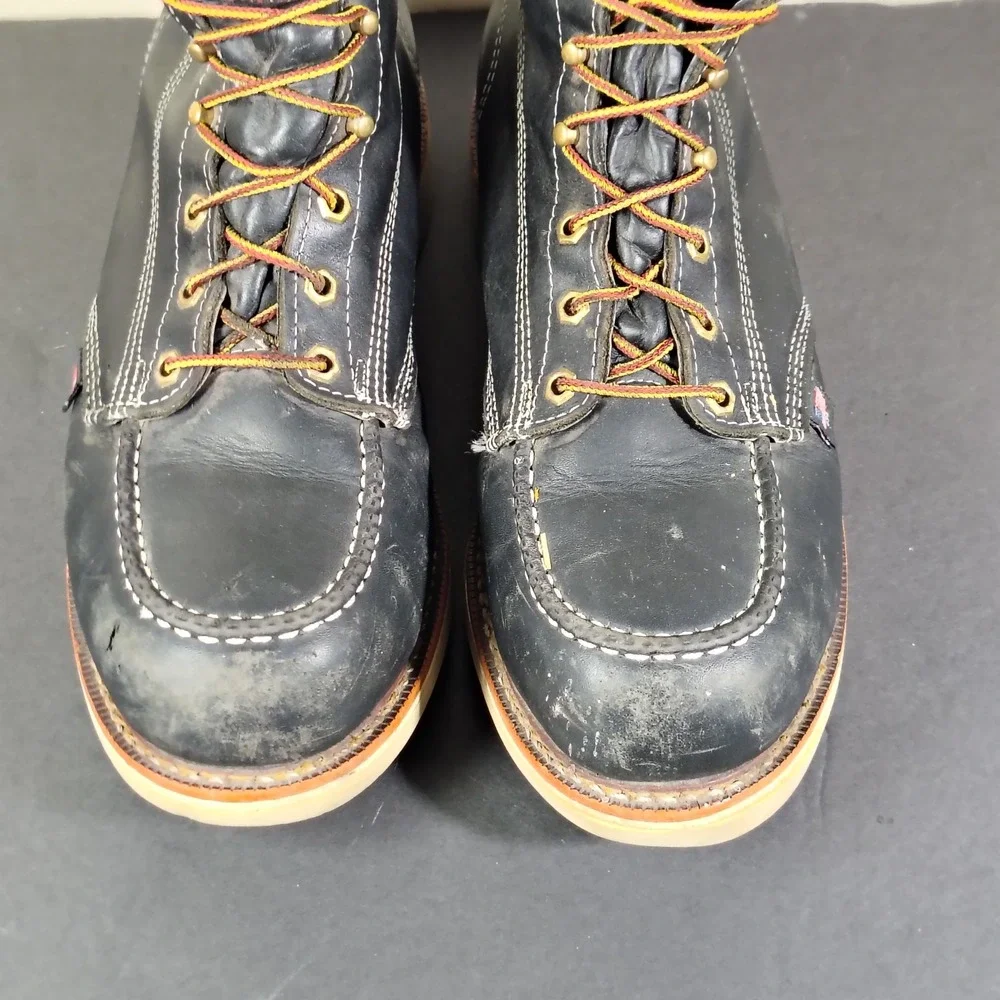 Thorogood Boots Mens 11 D Black Leather American Heritage Moc Toe Work 804-6201